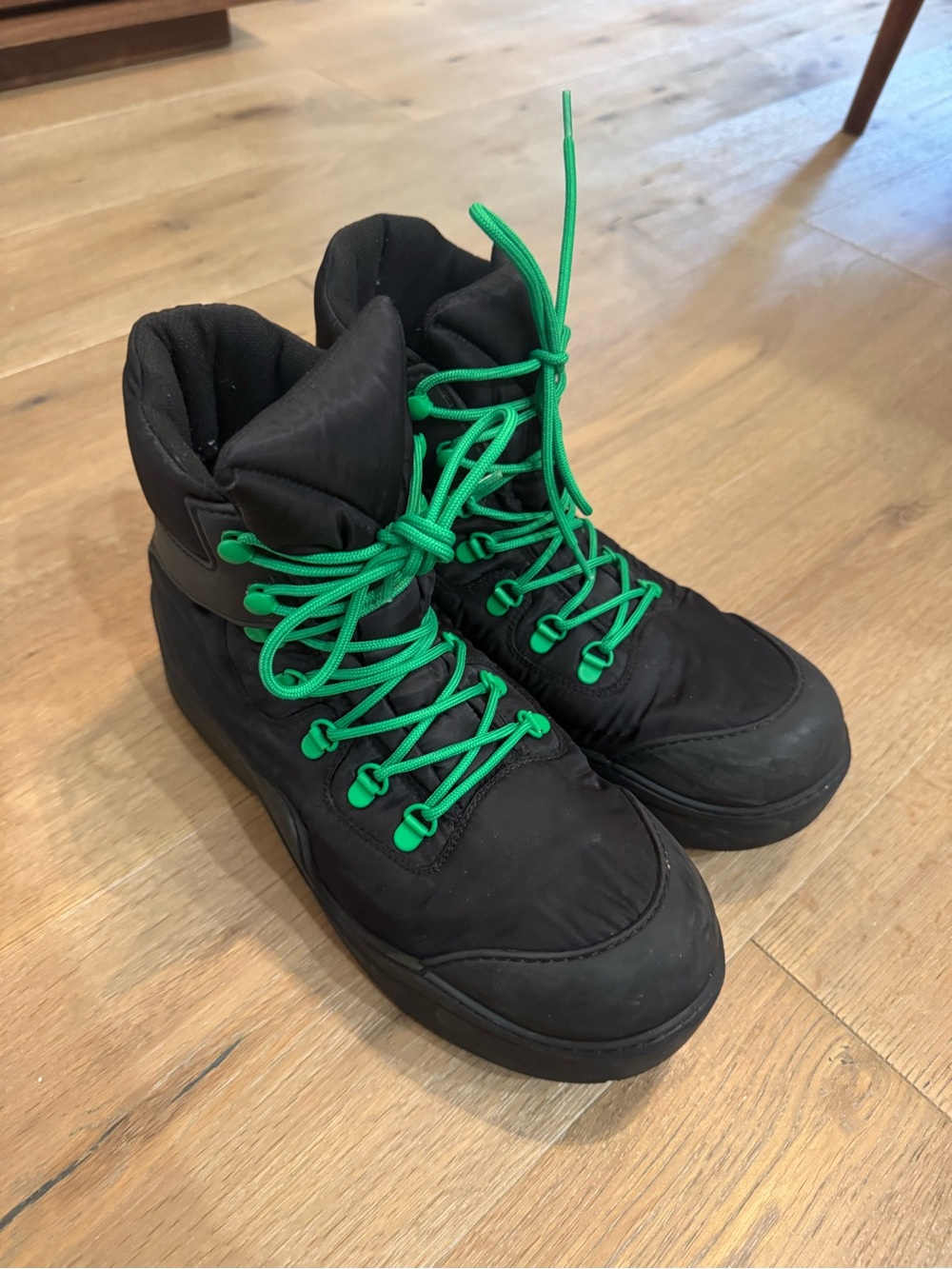 Bottega Veneta Puddle Boot with Green Laces